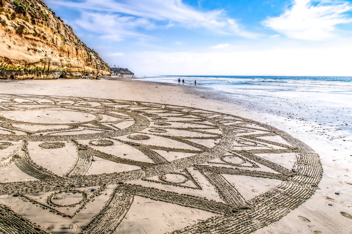 Beacons Mandala Sand Art on Grandview Beach in Encinitas California