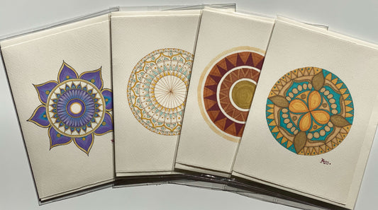 4 Pack Mandala Greeting Card